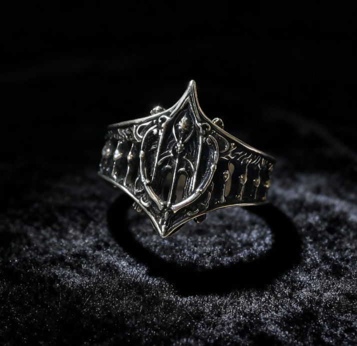 Gothic Cathedral Silver Ring: Intricate Architecture Statement Jewelry- on Lucasgift