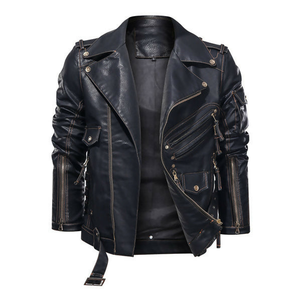 Men's Handmade Cobra Biker Leather Jacket – Premium Genuine Motorcycle Leather Jacket