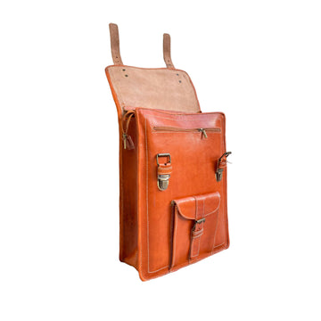 Handmade Genuine Leather Roll-Up Bag - Moroccan Crafts- on Lucasgift