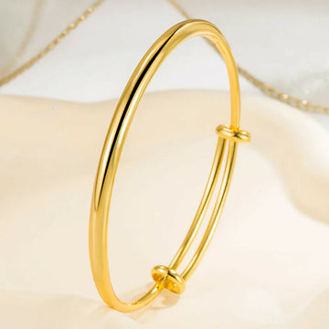 Gold Colour Smooth Surface Bangles Bracelet For Women Luxury Jewelry- on Lucasgift