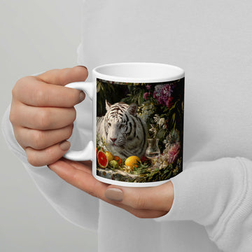 Garden Of Grace — White Tiger Among Blossoms- on Lucasgift