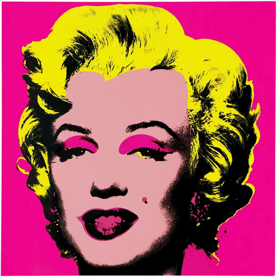 Modern Abstract Rolled Poster Wall Art Print - Andy Warhol Marilyn Monroe 111 - 40x40 Inch | Iconic Pop Art Silkscreen Portrait in Pink & Yellow, Postwar Contemporary Decor for Media Lounge, Studio Apartment, Creative Office & Gallery Wall- on Lucasgift