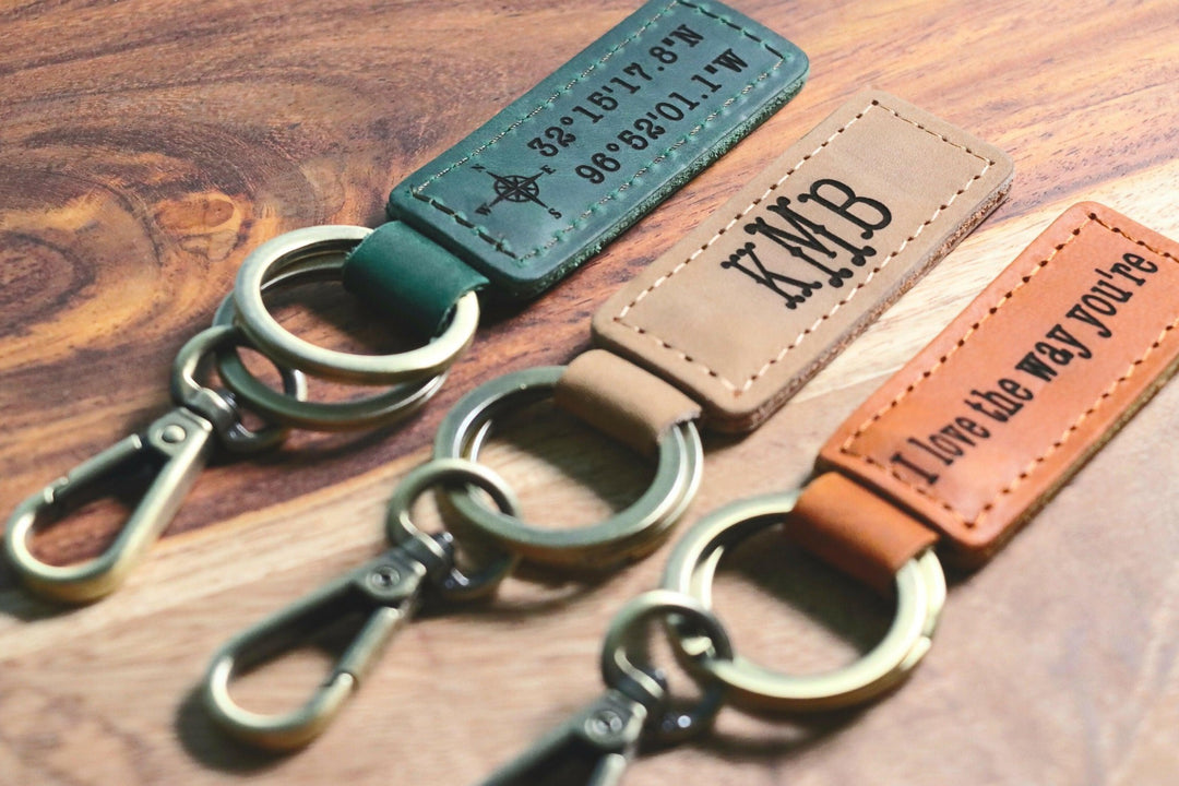 Personalized Leather Keychain, Personalized Coordinates Keychain, Where it All Began, 3 year Anniversary Gift. Mens gift, Mothers day gift- on Lucasgift