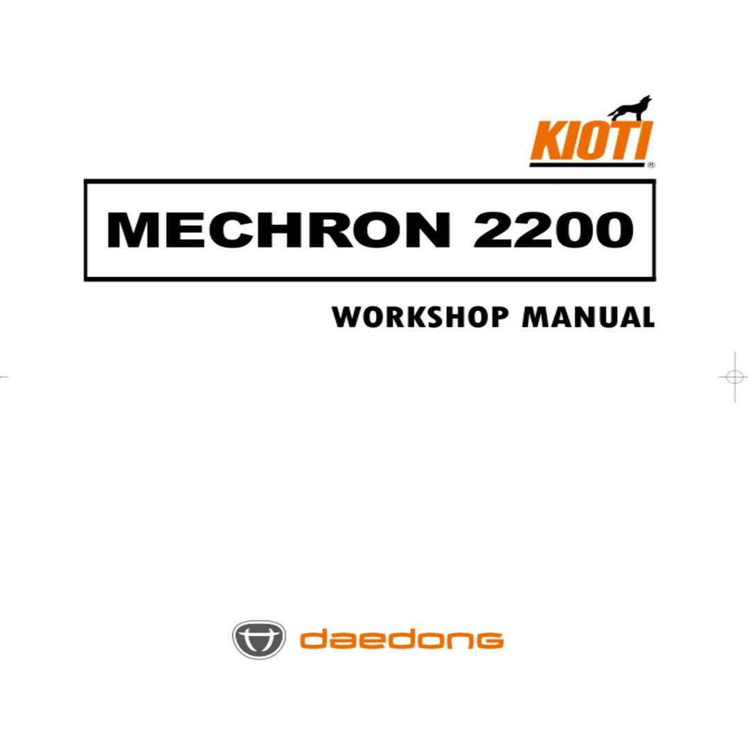 KIOTI DAEDONG MECHRON 2200 UTV SERVICE REPAIR MANUAL