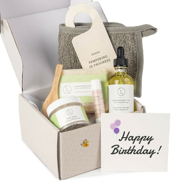 Happy Birthday gift- Personalized Self care gift box, Natural skincare gift set-Lucasgift