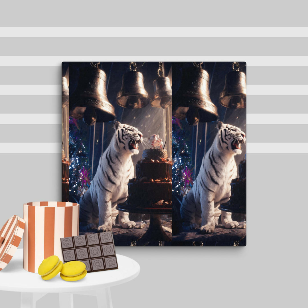 The White Tiger's Grand Chocolate Celebration Canvas