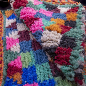 Handwoven Wool Small Moroccan Rug - Berber Rug 2x3 ft - Striped Multicolor Boho Accent Rug- on Lucasgift