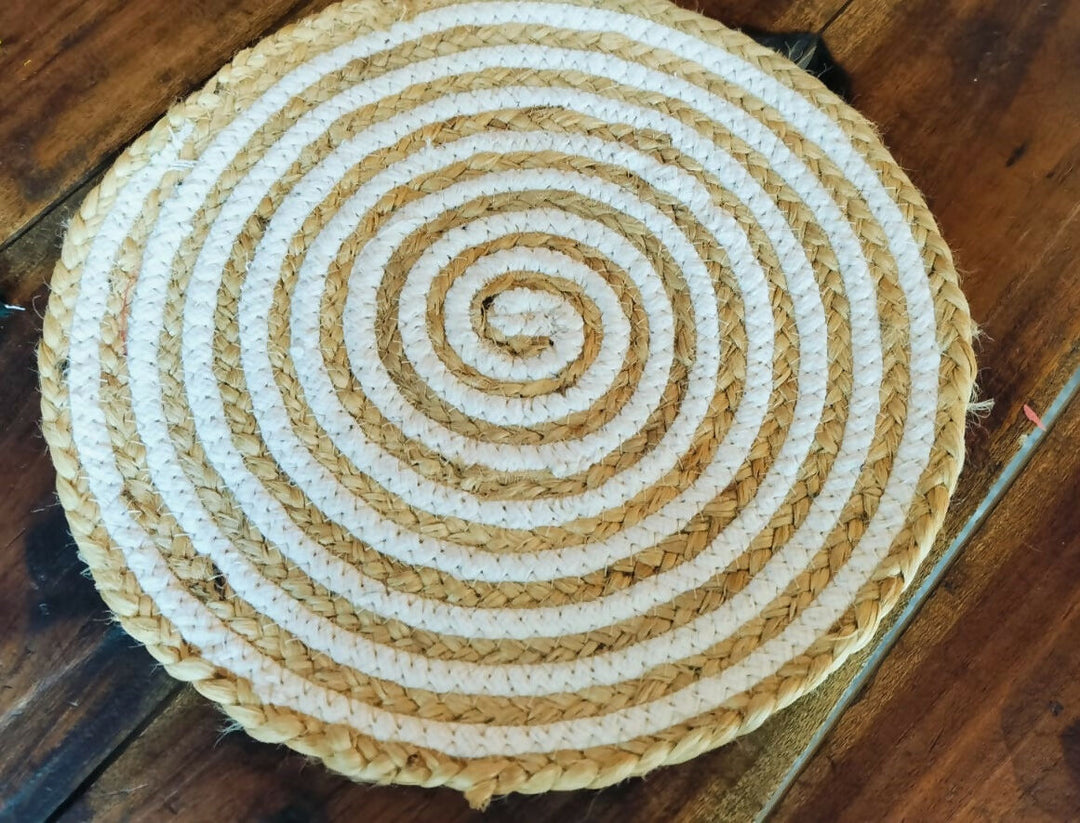 Sonia Artisan Collections | Natural Fiber Spiral Rug | Rustic Boho Floor Mat- on Lucasgift