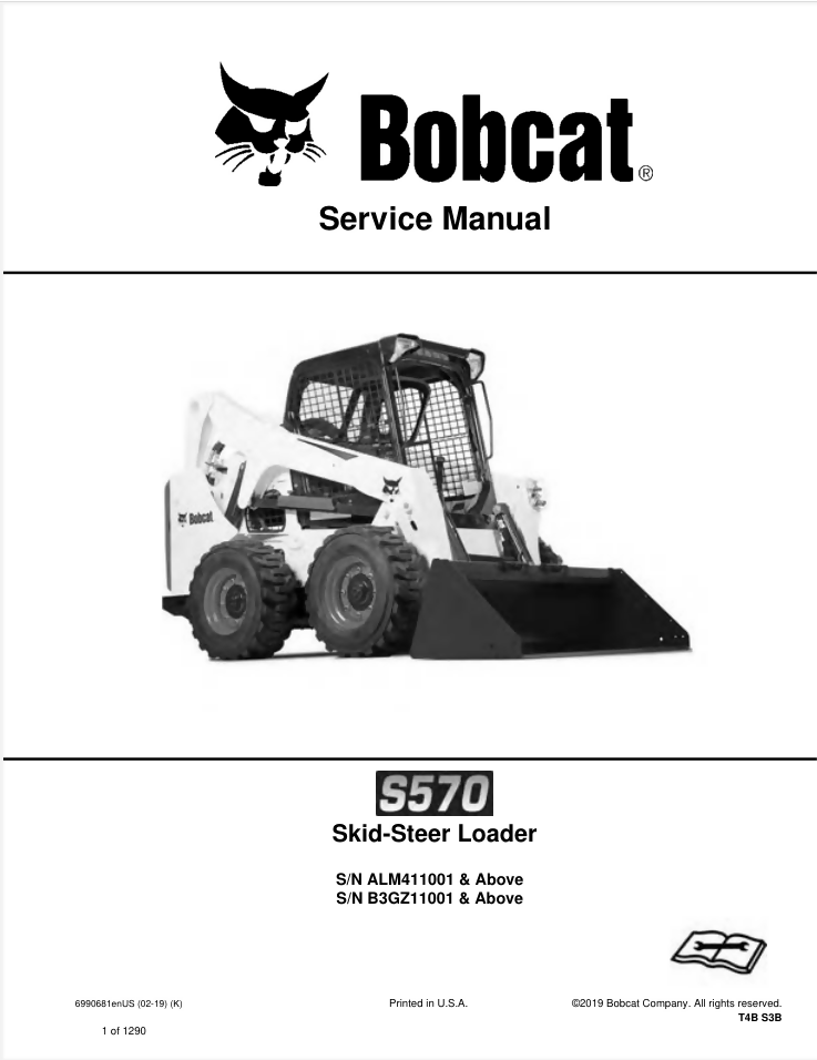 BOBCAT S570 SKID STEER SERVICE REPAIR ENGINE MANUAL- on Lucasgift