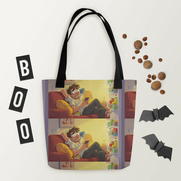 Soft Evenings, Quiet Loops – Cozy Humor Tote- on Lucasgift