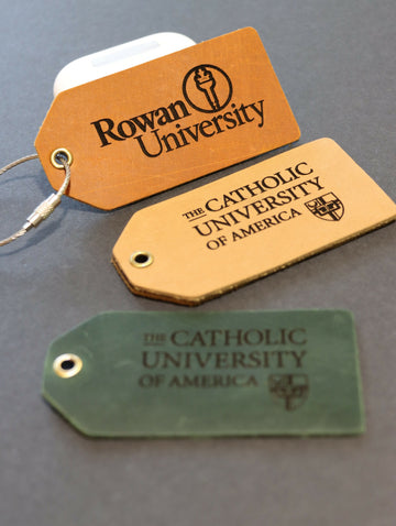 Personalized Leather University Bag Tag, Laser Engraved College Logo, Graduation Gift- on Lucasgift