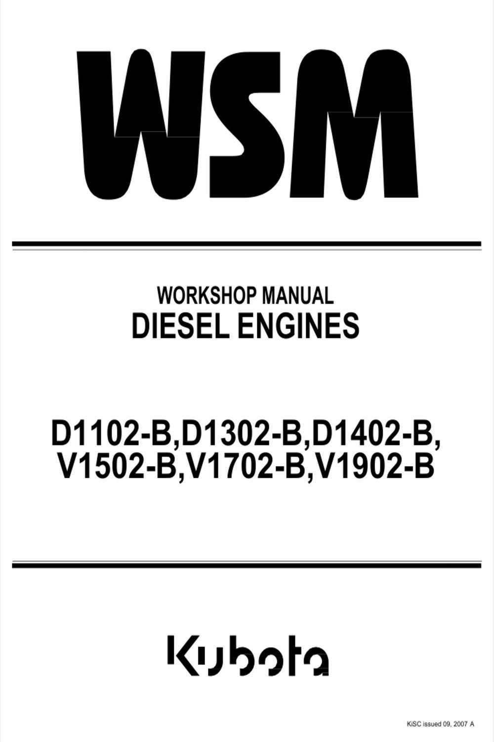 Kubota D1102-B D1302-B D1402-B Diesel Engine Workshop Service Repair Manual- on Lucasgift