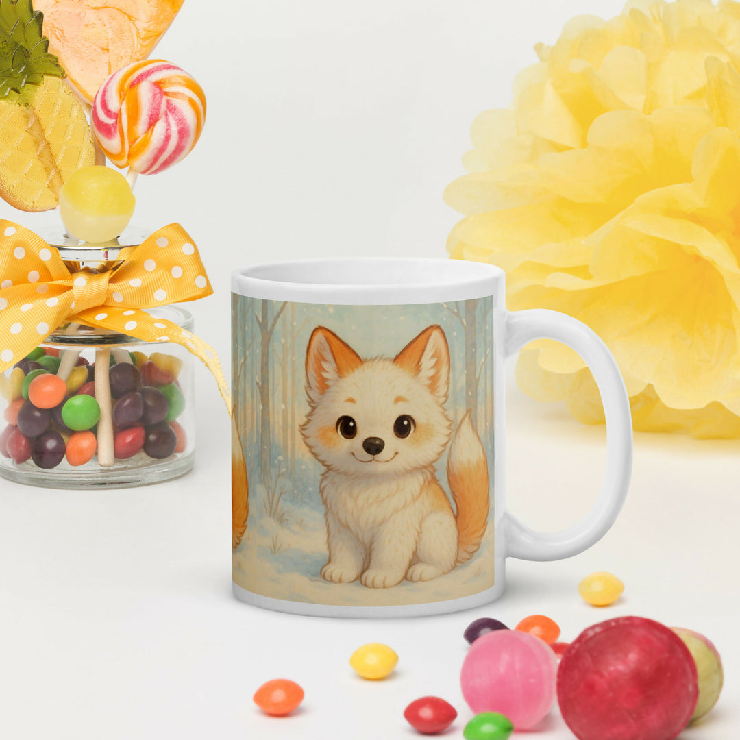 Frosty Forest Friend – Cute Fox Mug- on Lucasgift