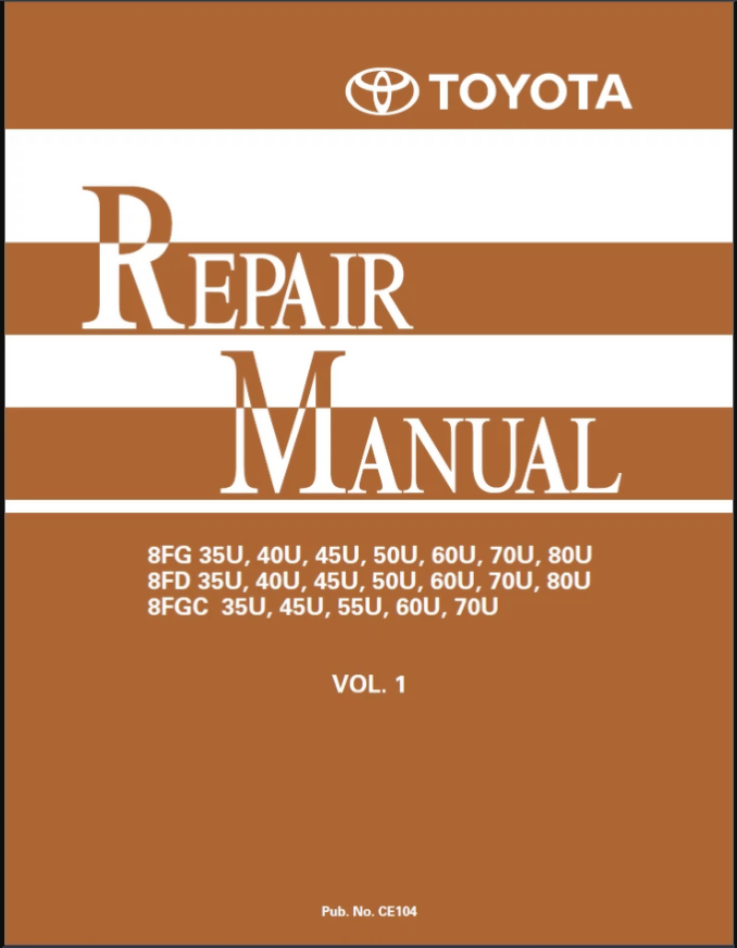 TOYOTA 8FG45U FORKLIFT SERVICE REPAIR SHOP PARTS MANUAL- on Lucasgift