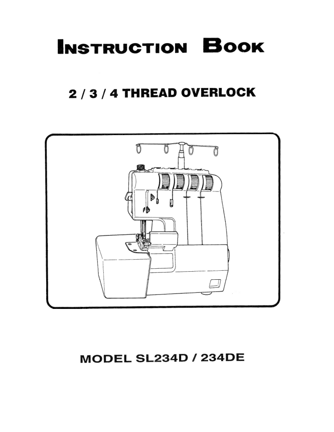 WHITE Speedylock SL234D 234DE INSTRUCTION Book OPERATING MANUAL- on Lucasgift