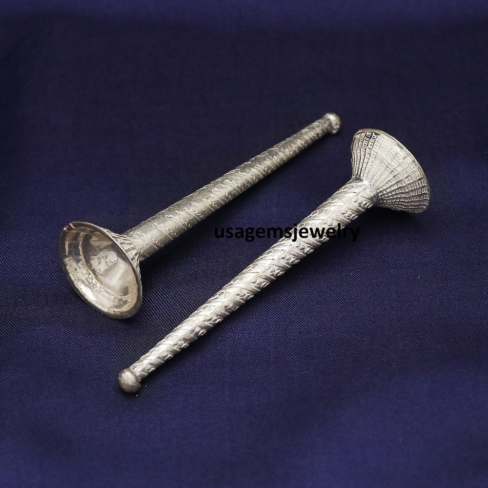 Pure Silver Chawar Pooja Fan Traditional Temple Ritual Accessory Vintage Style | Weight 22 Grams BJ1017- on Lucasgift