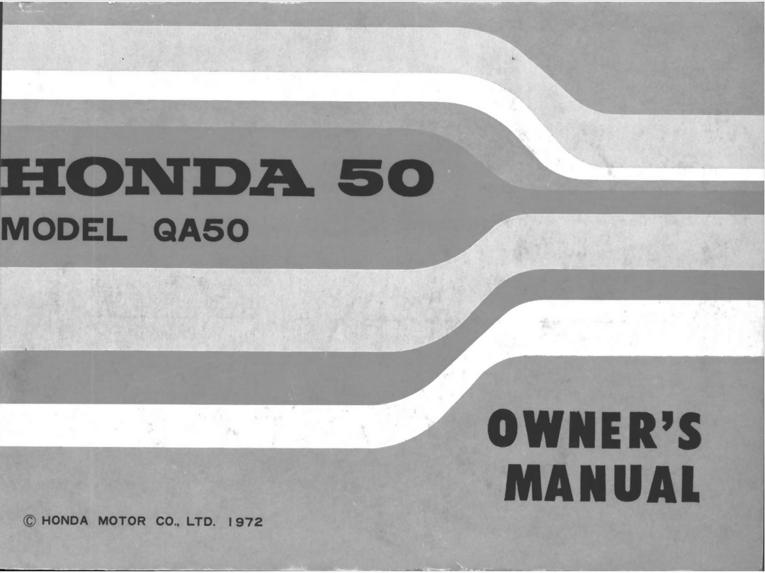 Honda 1972 QA50 K2 Owners Manual- on Lucasgift