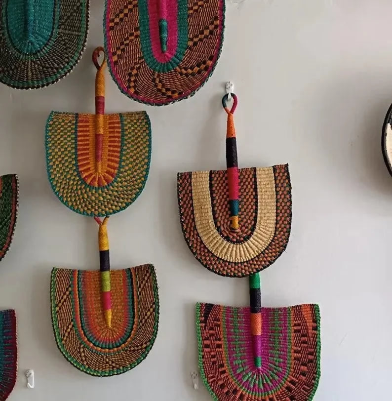 Bolga fans Decorative Bolga fans wall hanging Baskets Woven Bolga Fans- on Lucasgift