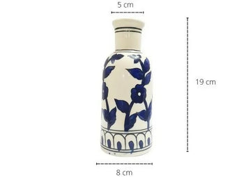 Hand-Painted Blue Floral Ceramic Vase- on Lucasgift