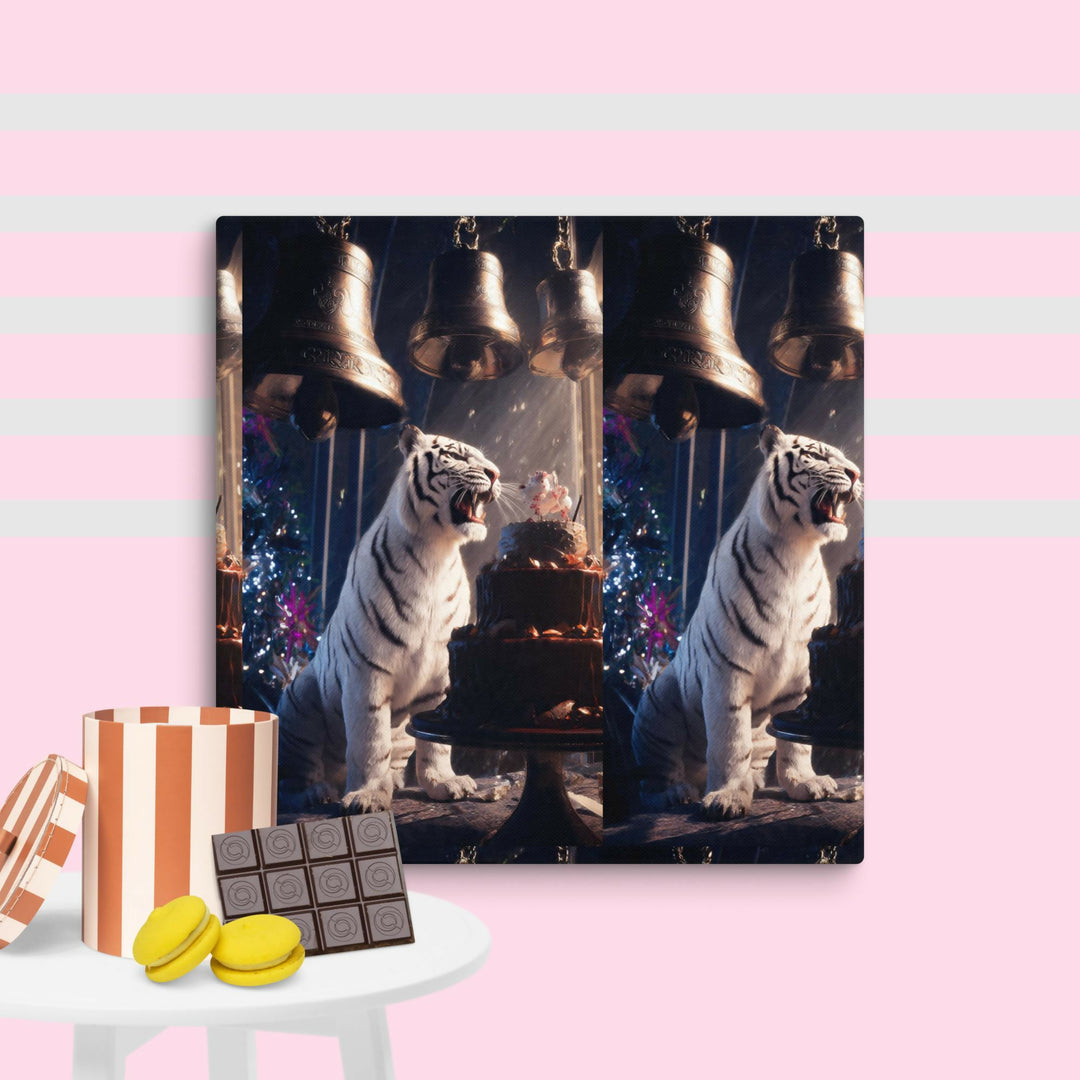 The White Tiger's Grand Chocolate Celebration Canvas