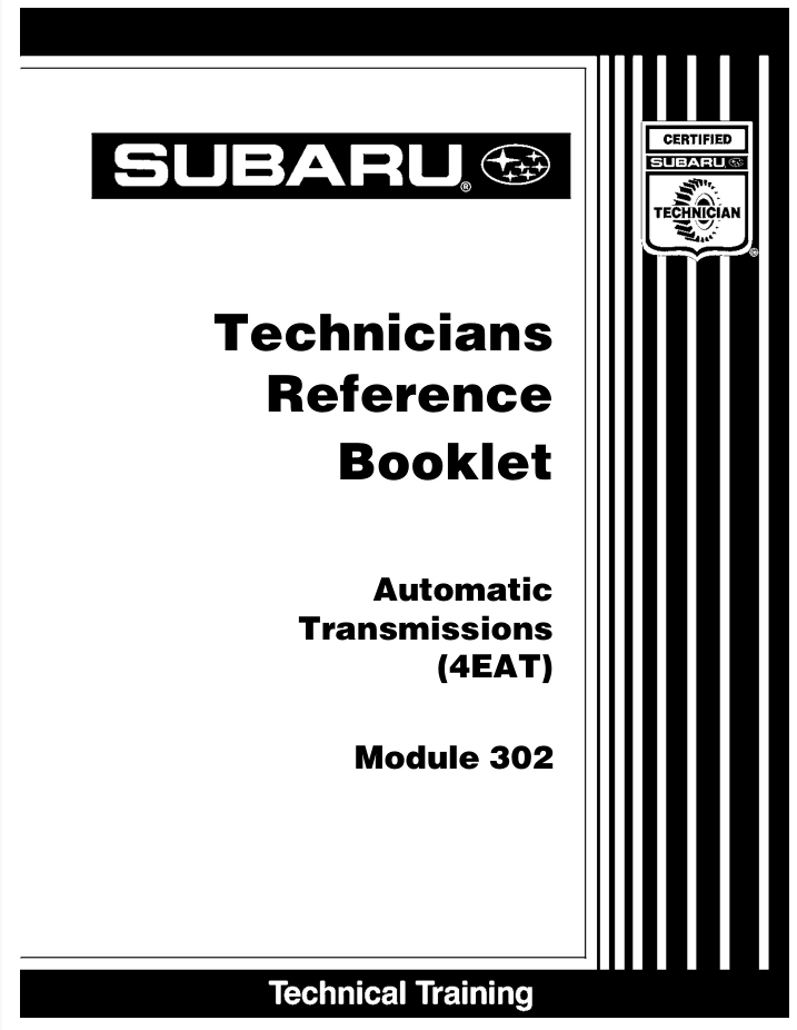 Subaru 4EAT Transmission Repair Manual- on Lucasgift