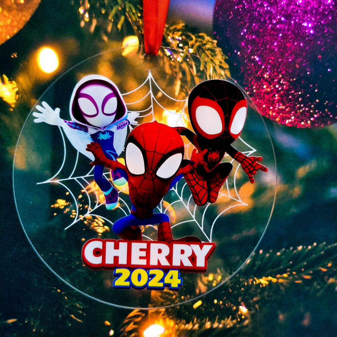 Personalized Spidey and His Amazing Friends, Custom Name Spidey Christmas Ornament- on Lucasgift