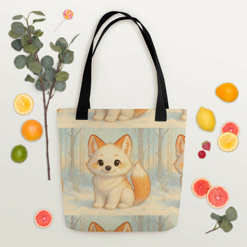 Snowy Pup Adventure – Whimsical Fox Tote- on Lucasgift