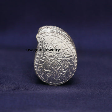 Handcrafted Heart-Shaped Sindoor Dibi (16.8g, 3.2 cm) with Floral Carving | Traditional Kumkum Box for Bridal, Puja & Wedding Gifts BJ1024- on Lucasgift