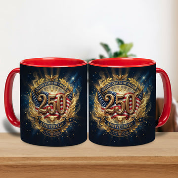 250th American Independence Anniversary Coffee Mug 1776–2026, Patriotic 4th of July Gifts for Men Women, Dad Mom Grandma Grandpa, 11oz 15oz Ceramic Mug