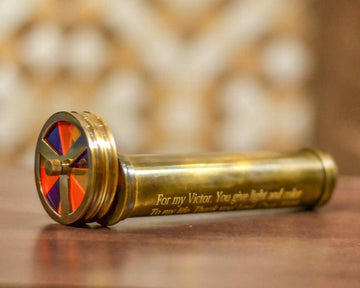 Personalized Classic Kaleidoscope, Multicolor Kaleidoscope, Gold Brass Kaleidoscope, Engraved Wedding Gift, Creative Custom Gift, Gift Idea- on Lucasgift