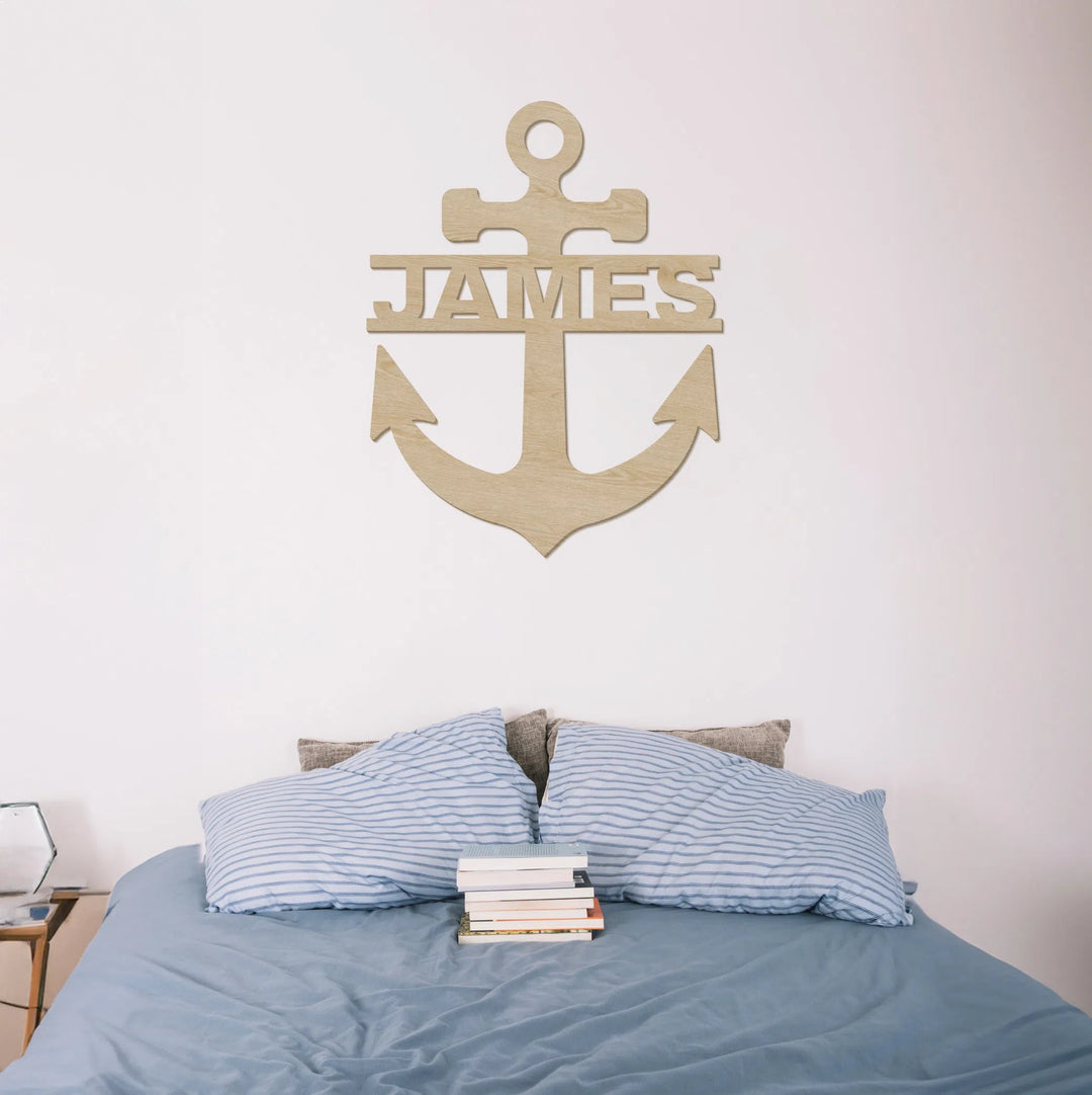 Anchor Name Wood Sign-Lucasgift