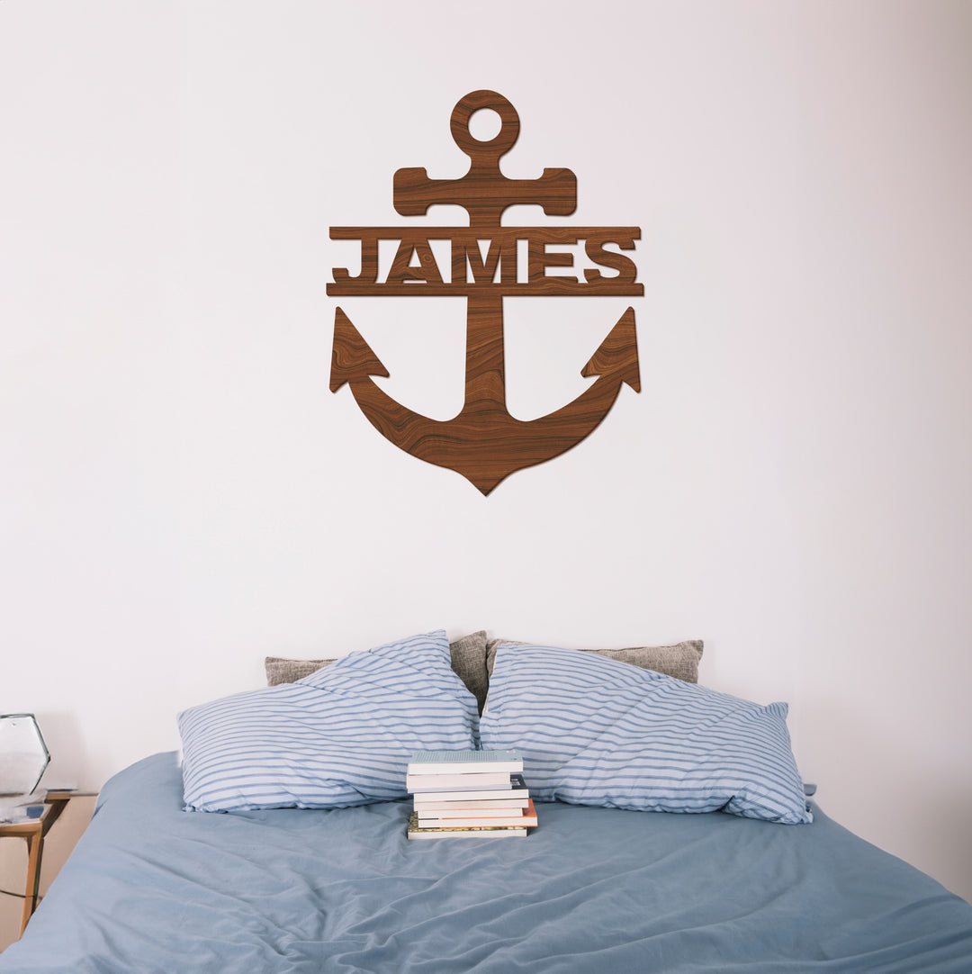 Anchor Name Wood Sign