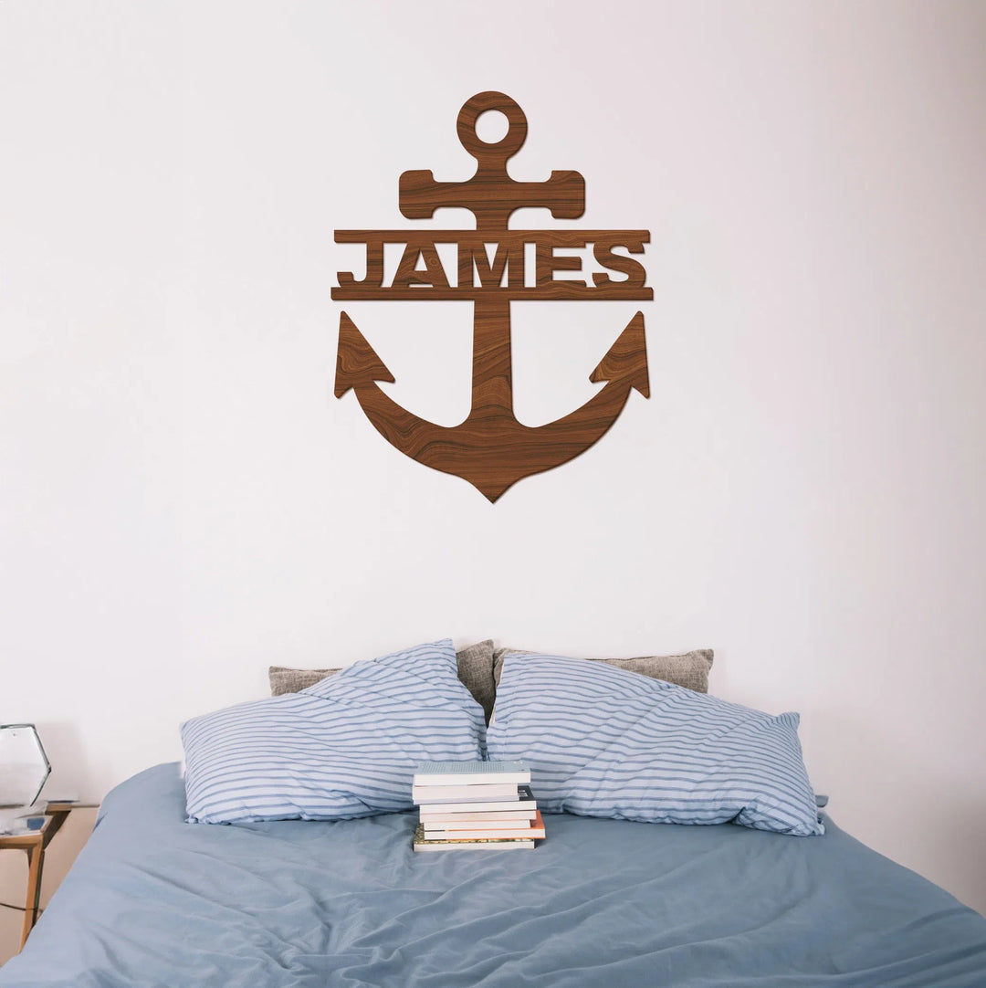 Anchor Name Wood Sign-Lucasgift