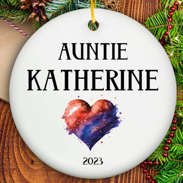 Aunt Christmas Ornament - Ceramic
