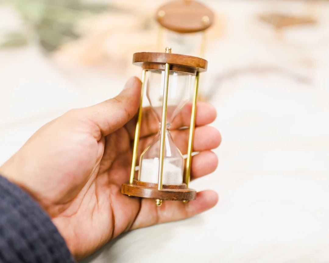 Custom Brass Personalized fillable Hourglass, Beach Sand Ceremony Sand