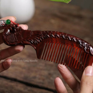 Rosewood carved double-sided wooden comb hair straightening massage comb wedding festival gift comb gift- on Lucasgift