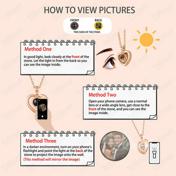 Personalised projection necklace, Gift for mom, photo projection necklace- on Lucasgift
