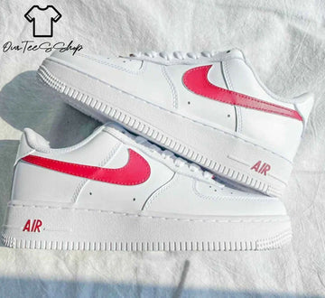 Custom Red Shadow AF1 Sneakers, Hand Painted Personalized Shoes