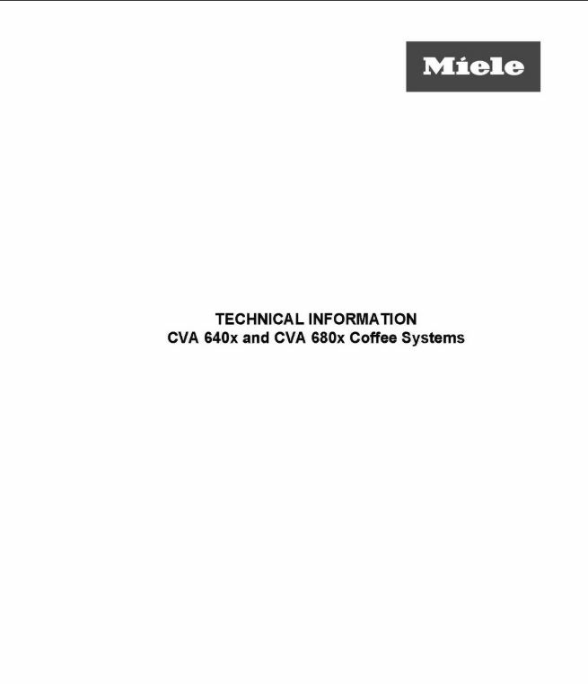 MIELE CVA6805 SERVICE REPAIR MANUAL- on Lucasgift