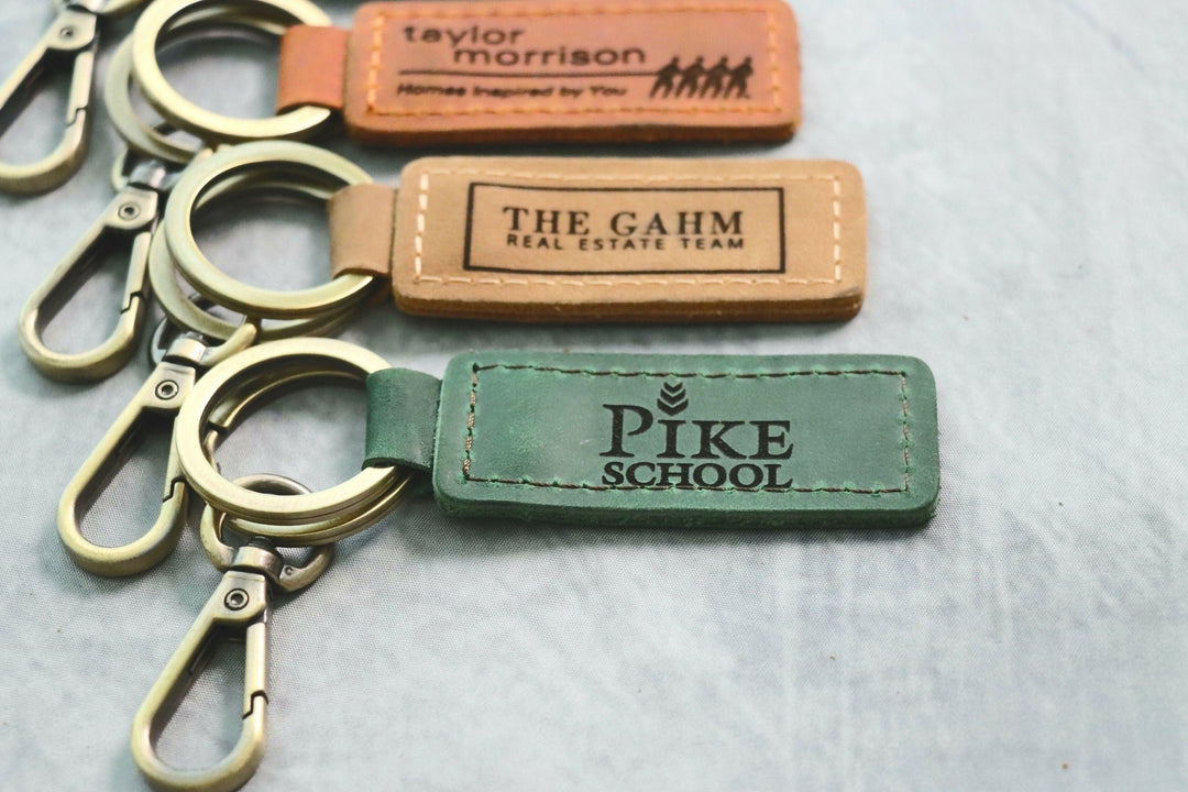 Business Logo Keychain, Custom Leather Keychain- on Lucasgift