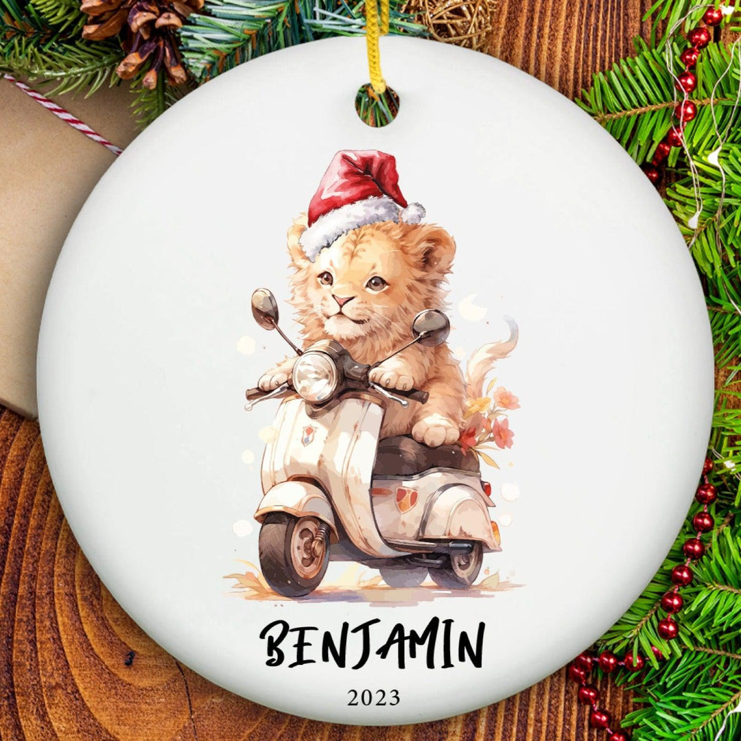 Boys Christmas Lion Kin Ornament - Ceramic