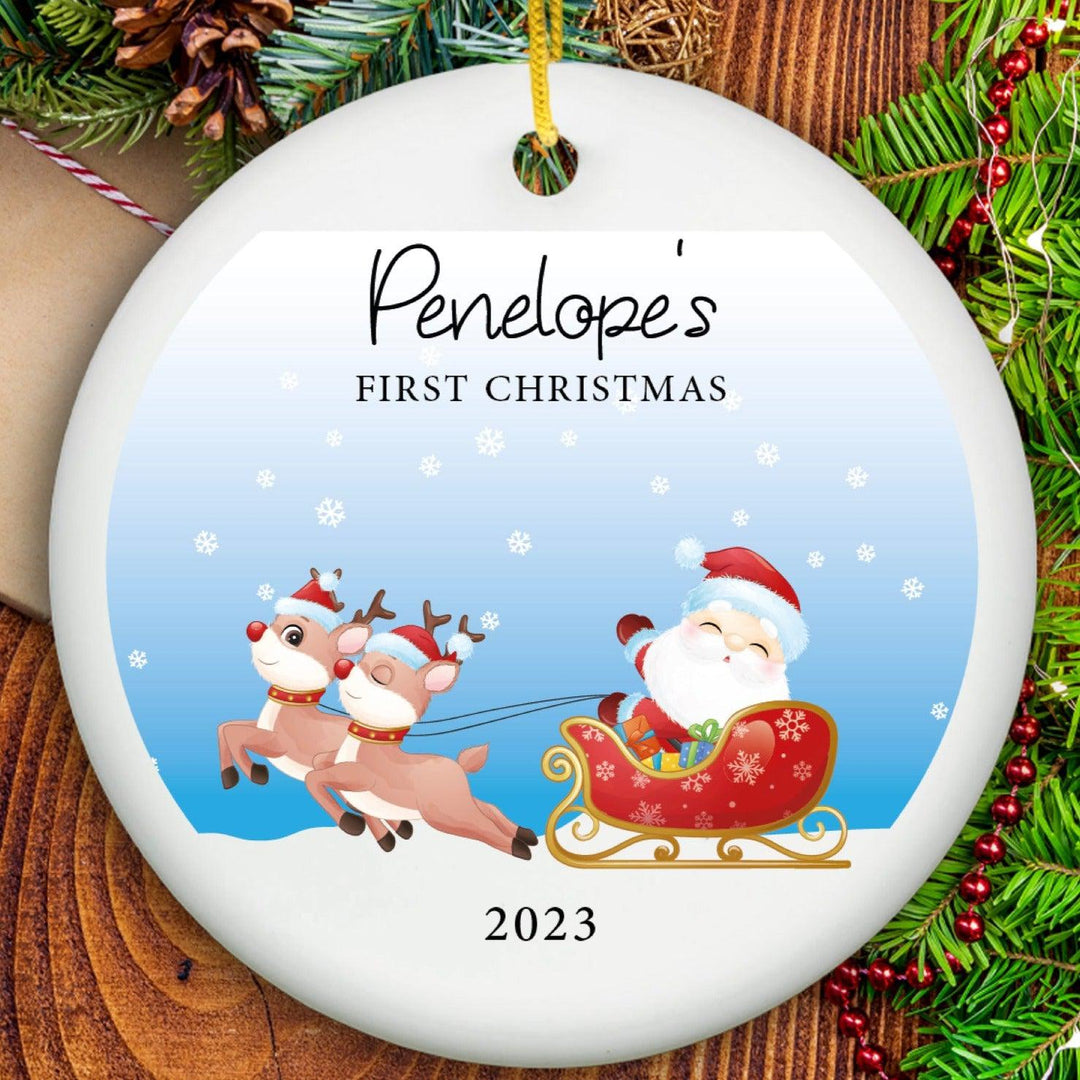 Personalized Baby's First Christmas Ornament 2023 - Ceramic-Lucasgift