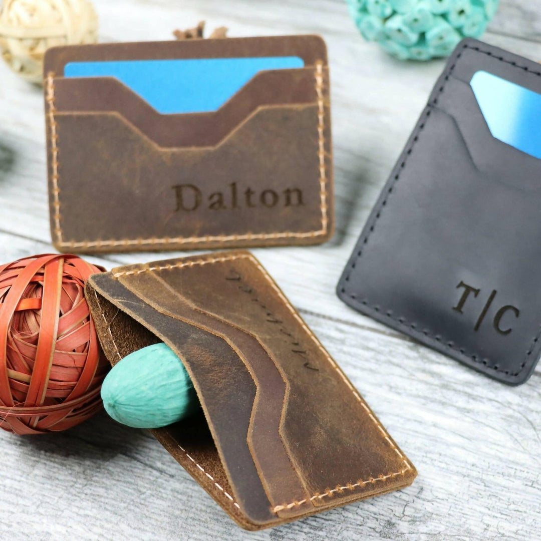 Leather Credit Card Holder , Real Leather, Same Day Shipping, Free Shipping US- on Lucasgift