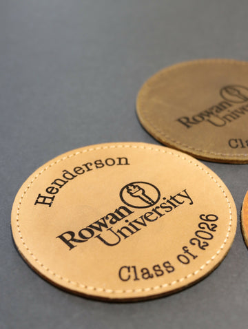 Pack of 8 LEATHER UNIVERSITY COASTERS for Graduation Gift- on Lucasgift