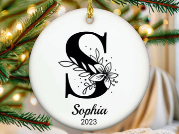 Personalized Christmas Name Ornament Black - Acrylic-Lucasgift