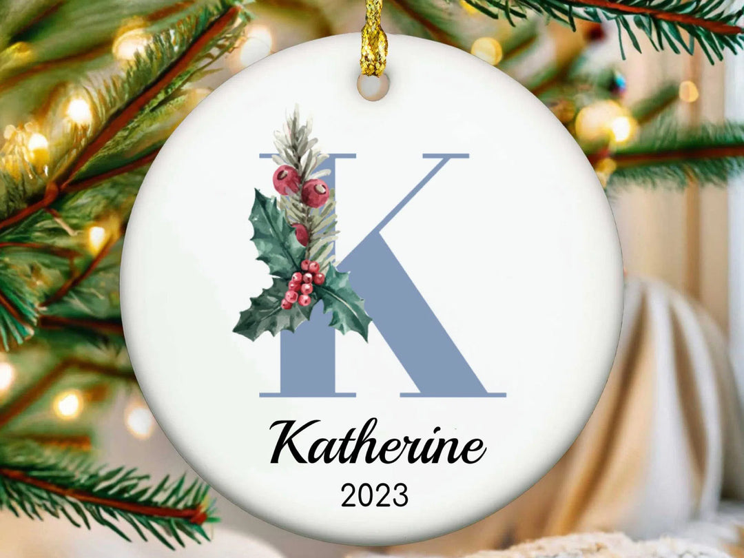 Personalized Christmas Name Ornament Gray - Acrylic-Lucasgift