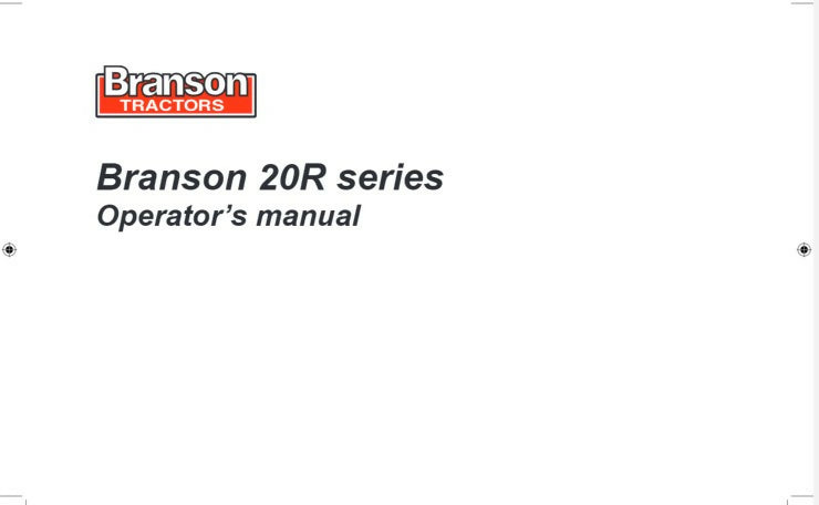 Branson Tractor 3120R 3520R 4020R 4520R 5220R Operator Maintenance Manual