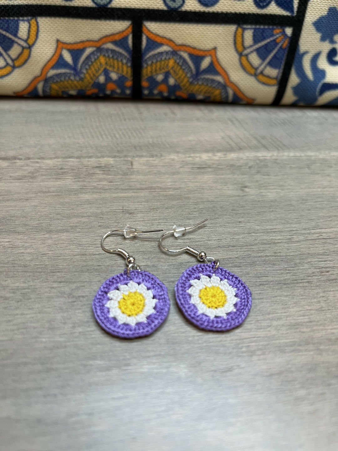 Grannysquare Micro-crochet Earrings- on Lucasgift