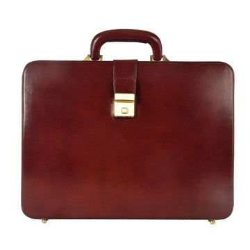 Genuine Leather Attache Briefcase for Men's Office Handbag Doctor Briefcase Leather Laptop MacBook Carry Case- on Lucasgift