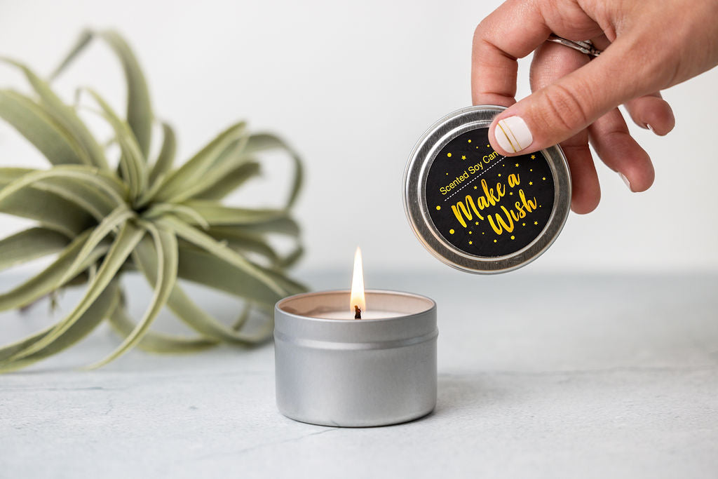 Trio of Tin Soy Candle - Scented with Bergamot and Lavender Essential oils- on Lucasgift